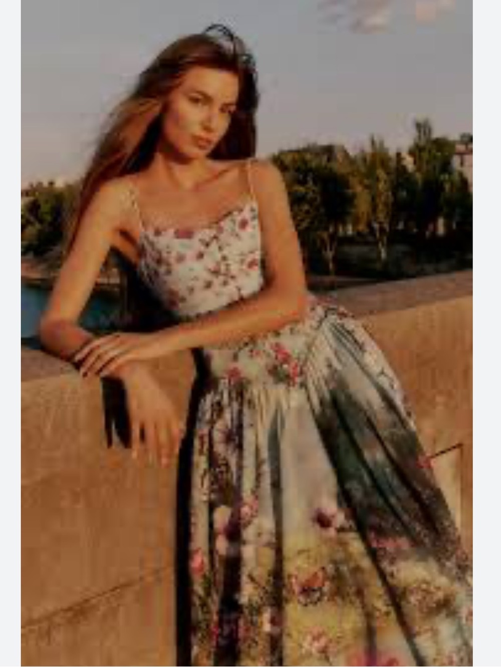 Anthropologie The Muse Basque-Waist Floral Midi Dress - Picture 2 of 4